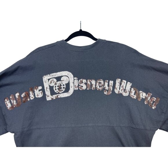 Walt Disney World Sz. M Briar Rose Gold Sequin Gray Long Sleeve Spirit Jersey - Picture 5 of 11